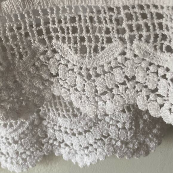 Vintage White Cotton Lined Crocheted Midi Skirt SZ PM Y2K Peasant Cottage‎ Boho - Picture 8 of 9